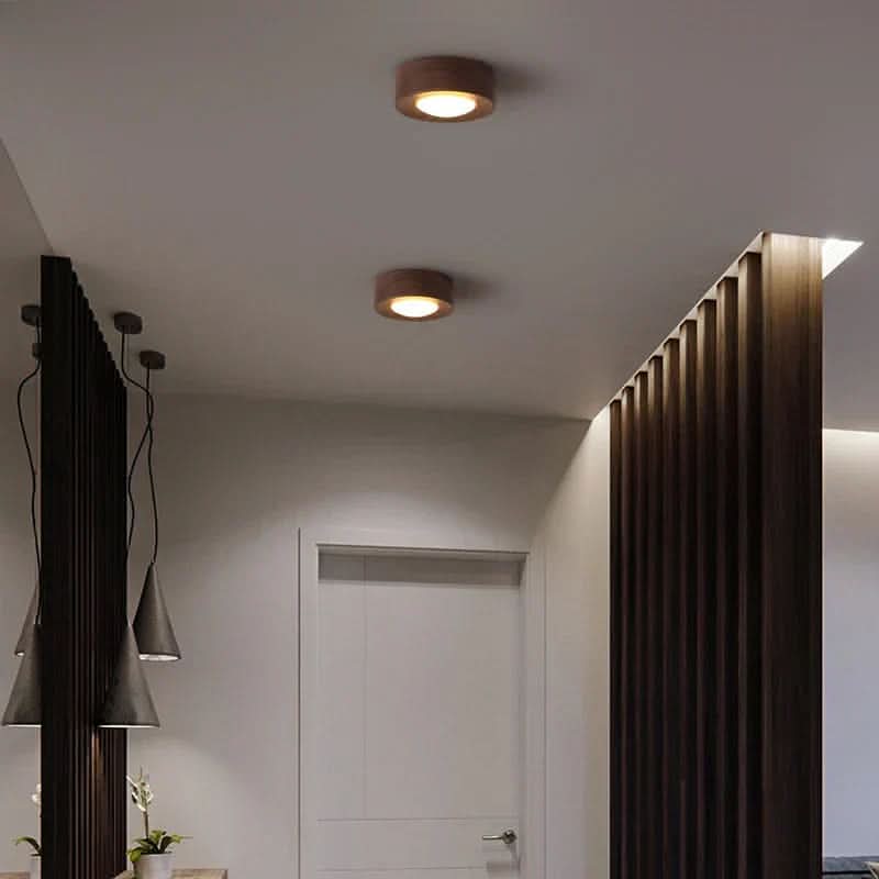Natural Glow - Walnut Style LED Ceiling Fixture