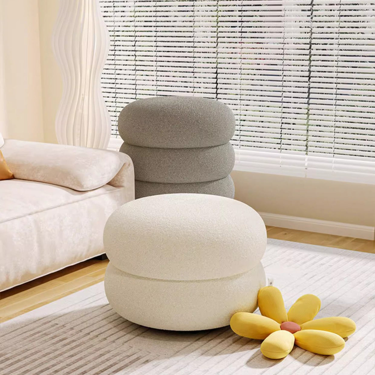 Chic Round Accent Stool for Comfortable Indoor Seating