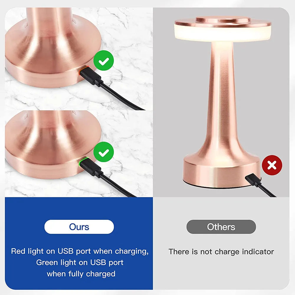 Elysian Glow | Rechargeable LED Table Lamp with Adjustable Brightness