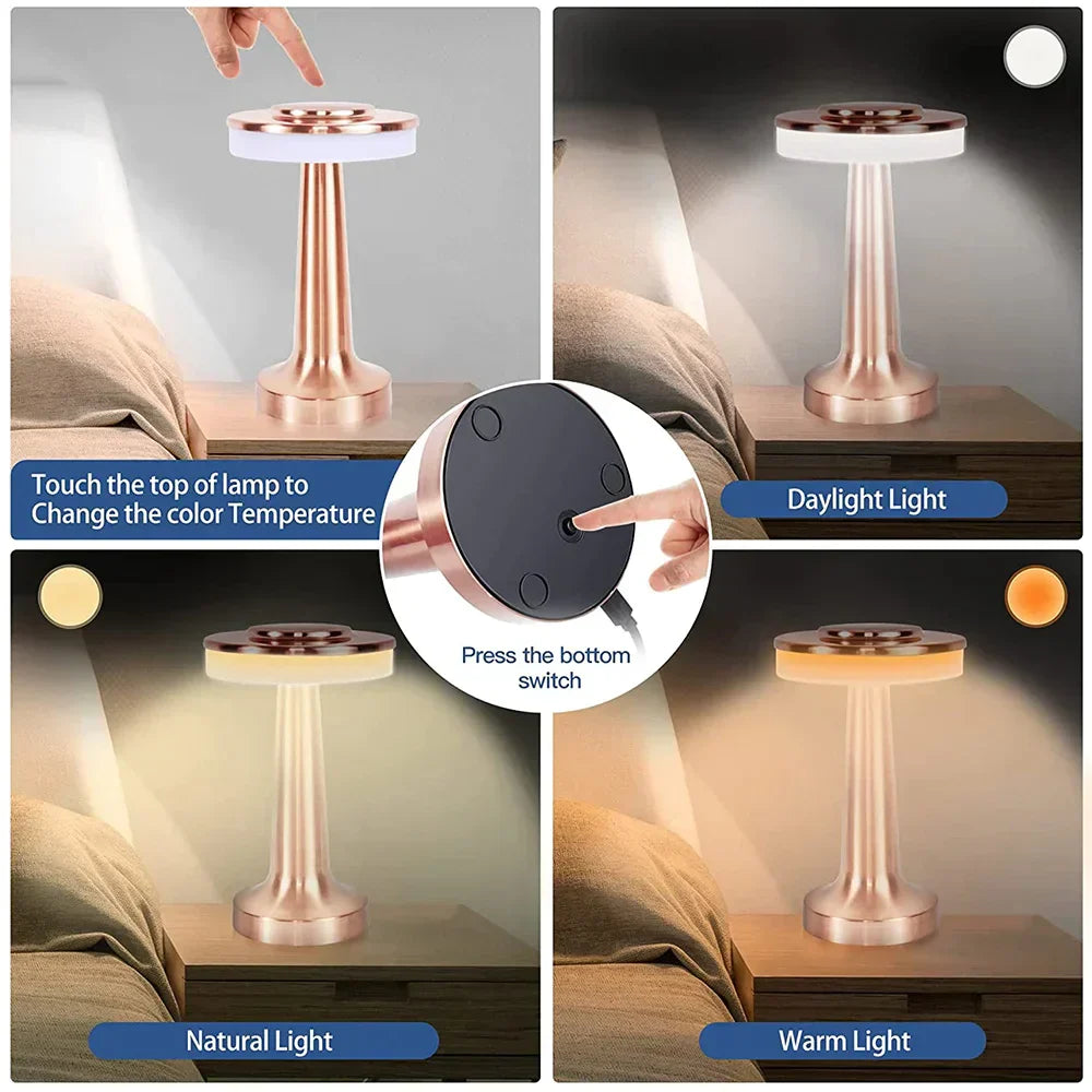 Elysian Glow | Rechargeable LED Table Lamp with Adjustable Brightness