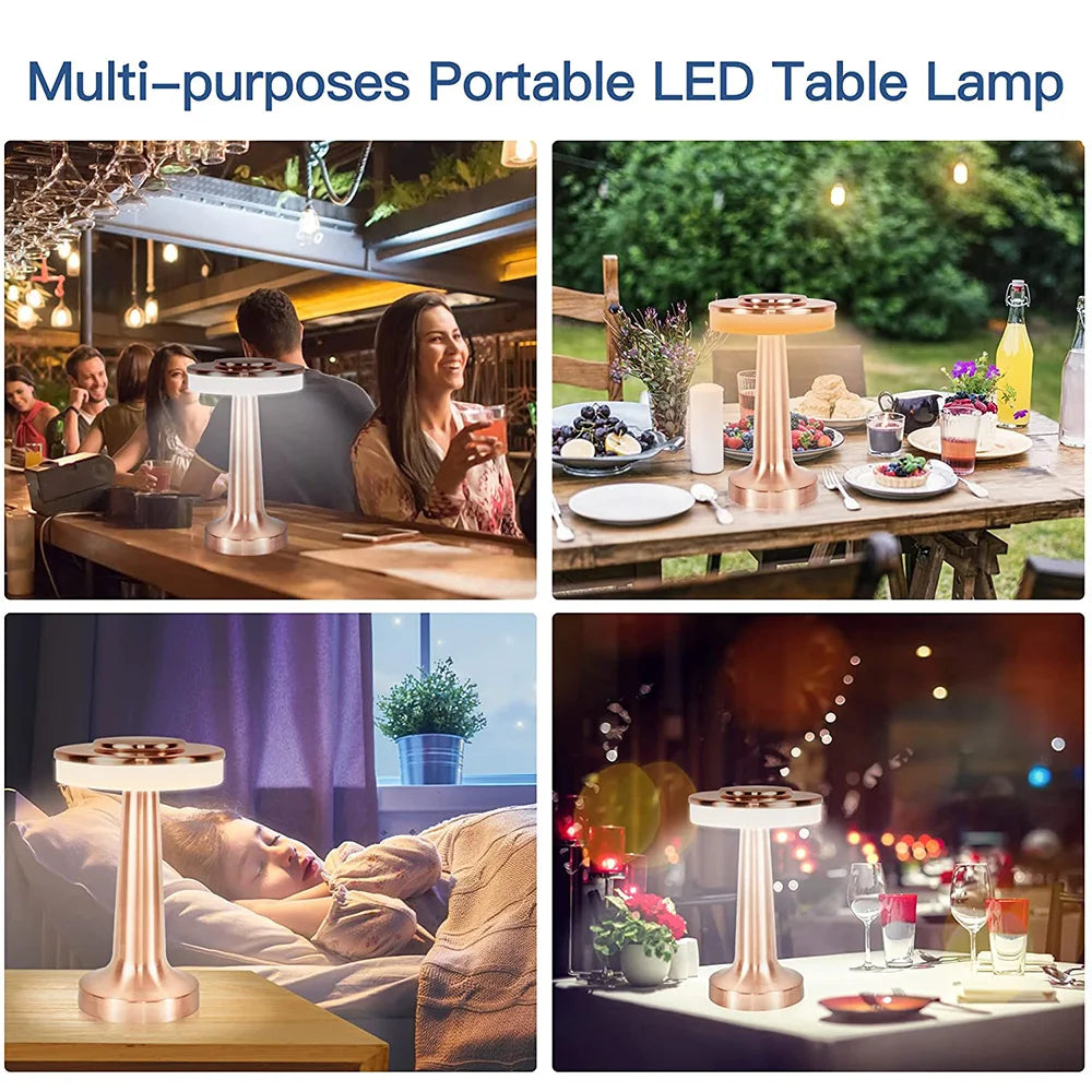 Elysian Glow | Rechargeable LED Table Lamp with Adjustable Brightness