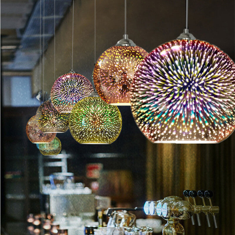ColorBurst | Eye-Catching 3D Glass Hanging Light Fixture