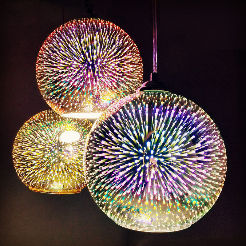 RadiantSphere | Colorful 3D Firework-Inspired Pendant Light
