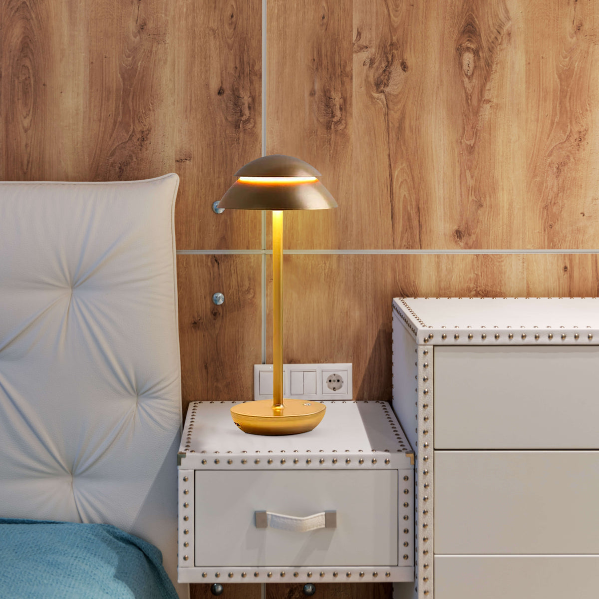 Sleek Touch-Controlled Rechargeable Table Lamp with USB Port