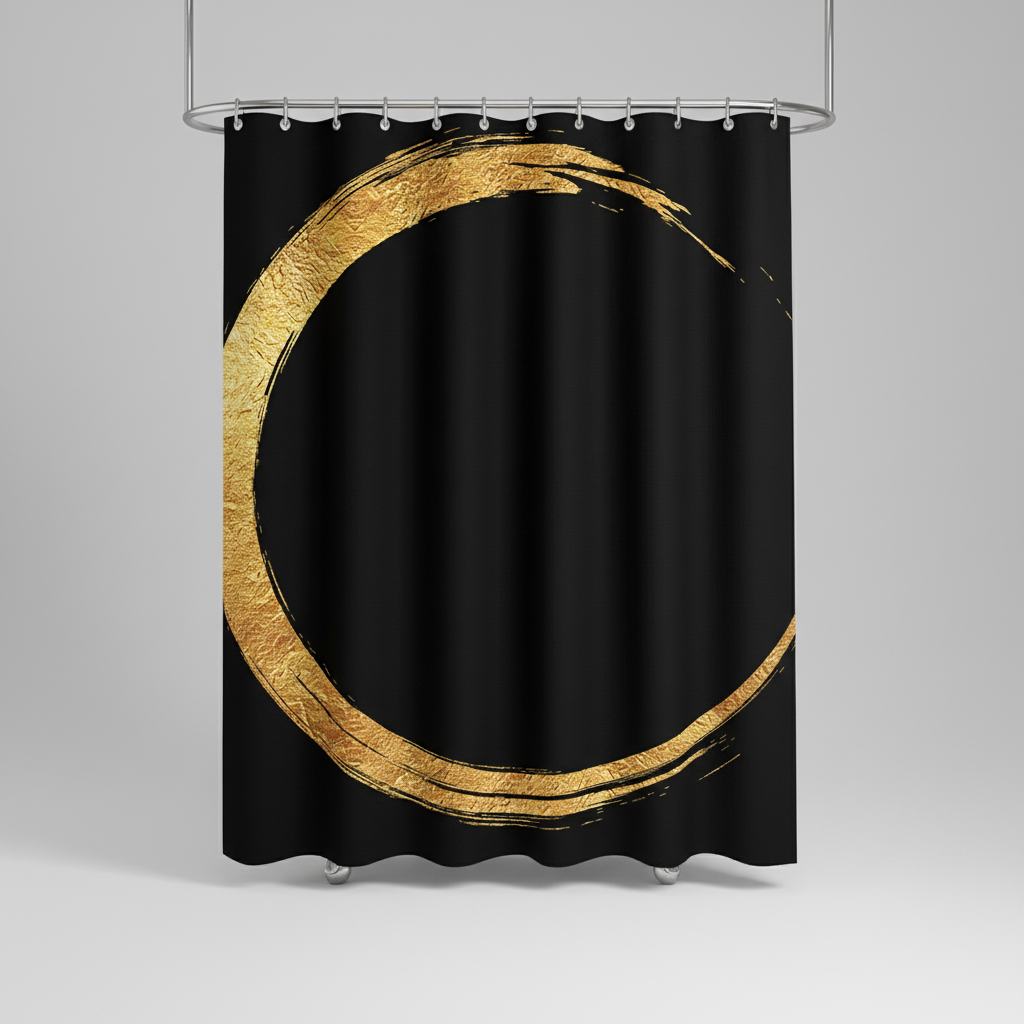 Elegant Gold Patterned Shower Curtain