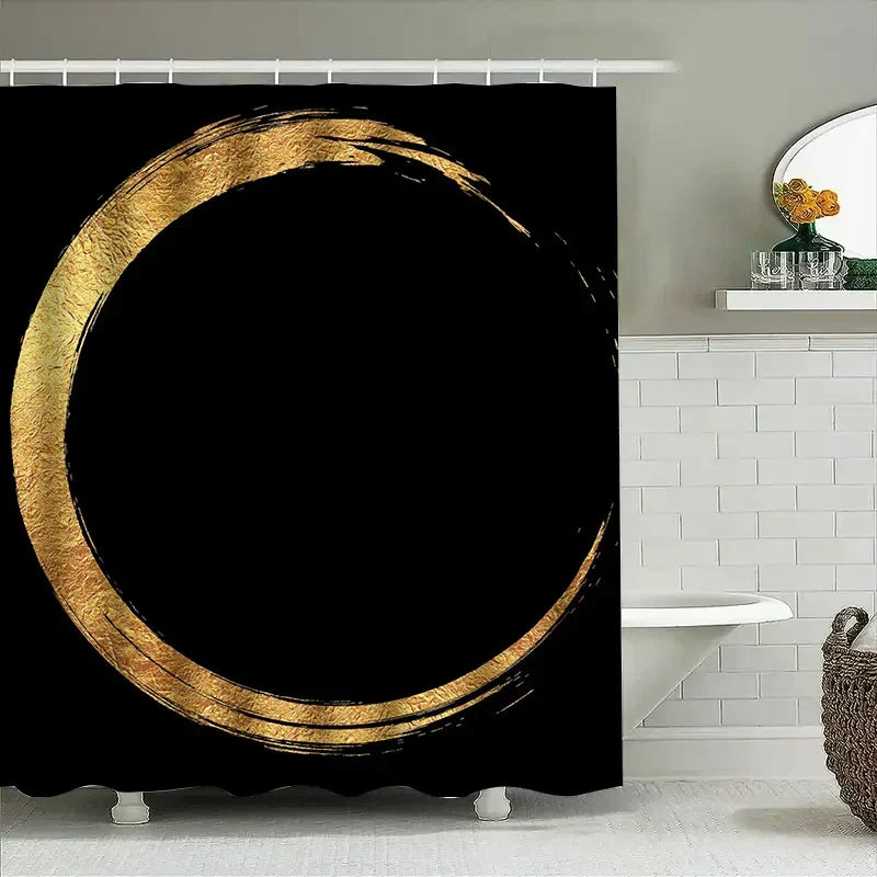 Elegant Gold Patterned Shower Curtain