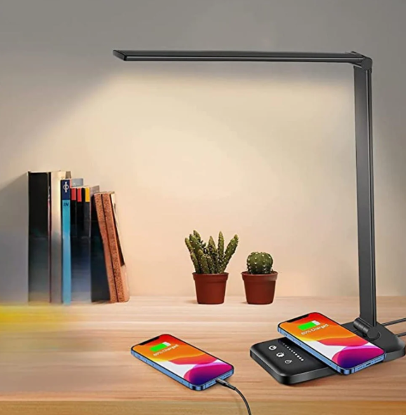 Versatile LED Desk Lamp with USB Charging and Custom Lighting