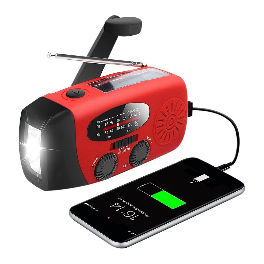 Versatile Emergency Radio with Solar Charging & Power Bank