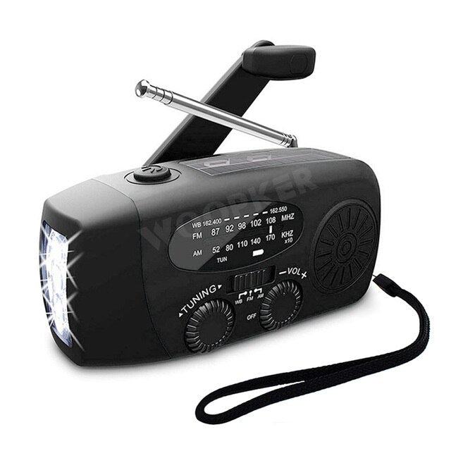 Versatile Emergency Radio with Solar Charging & Power Bank