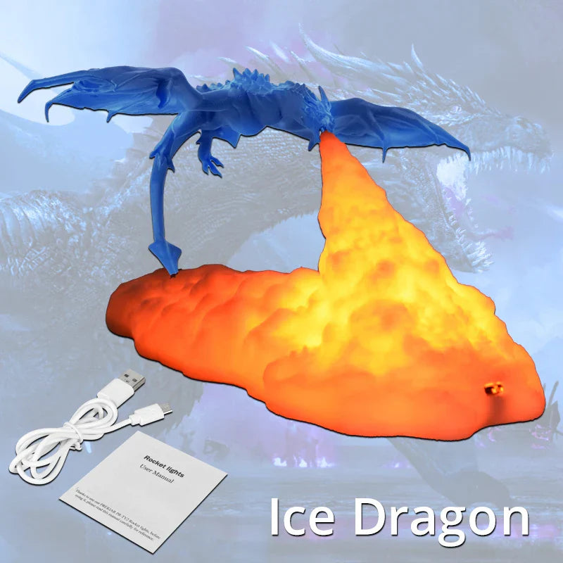 Enchanting Dragon Flame Lamp for Magical Ambiance