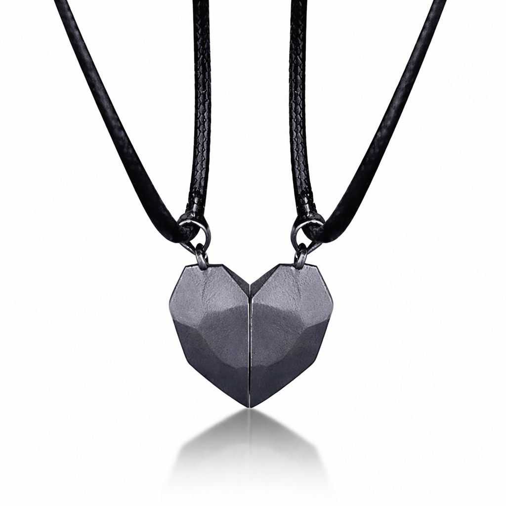 Connected Hearts | Couples Pendant Necklace Set with ECG Design