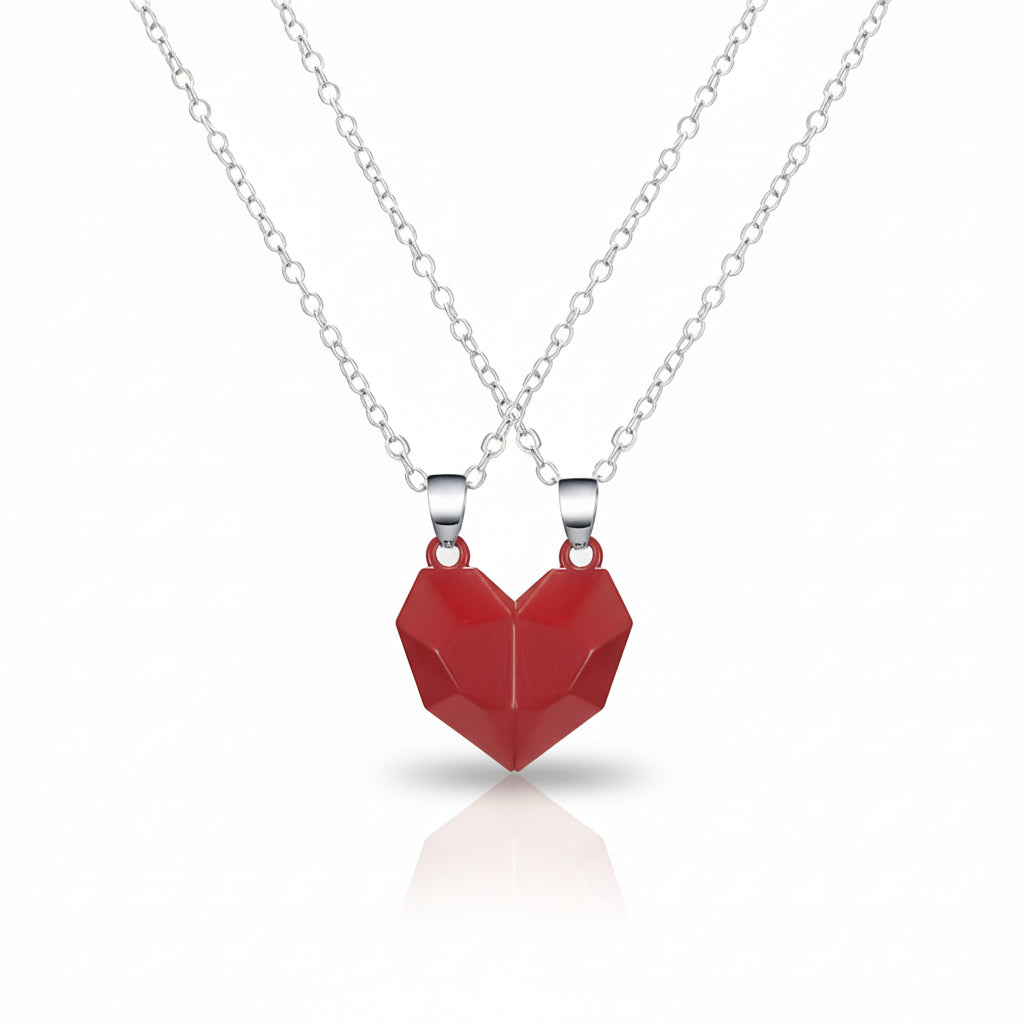 Connected Hearts | Couples Pendant Necklace Set with ECG Design