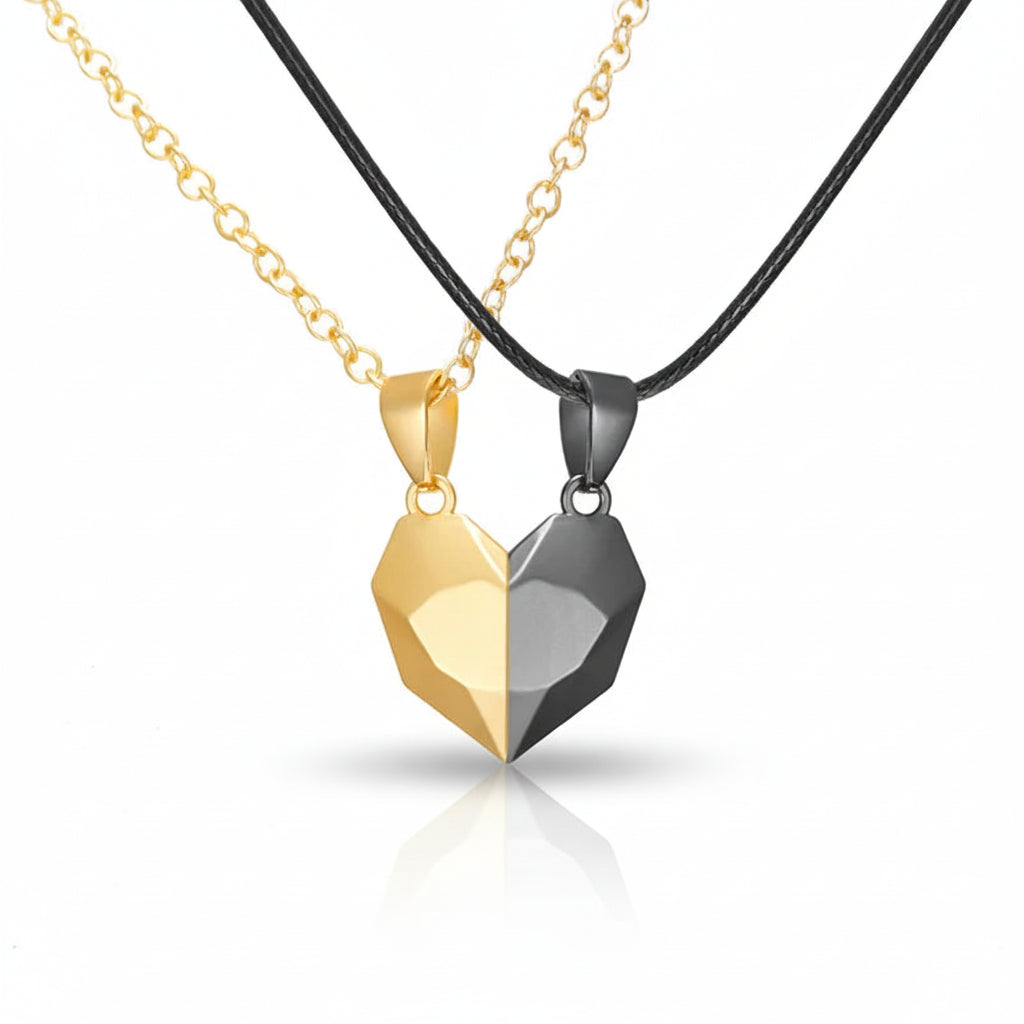 Connected Hearts | Couples Pendant Necklace Set with ECG Design