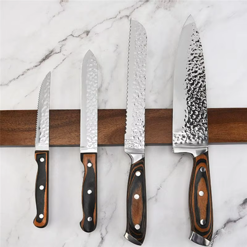 Elegant Wooden Magnetic Knife Holder for Wall Storage
