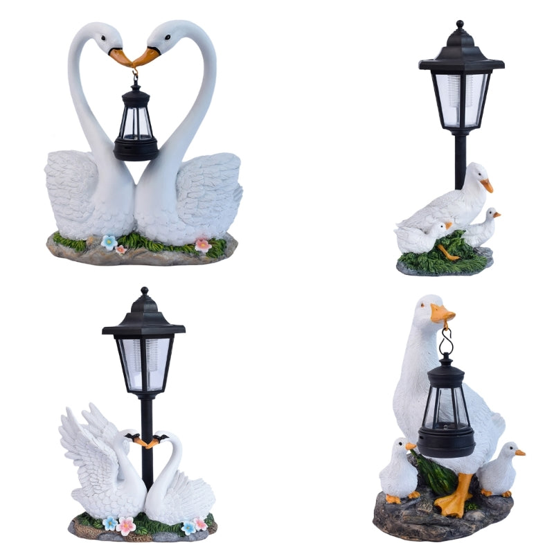 Whimsical Solar Duck Garden Decor with Lantern