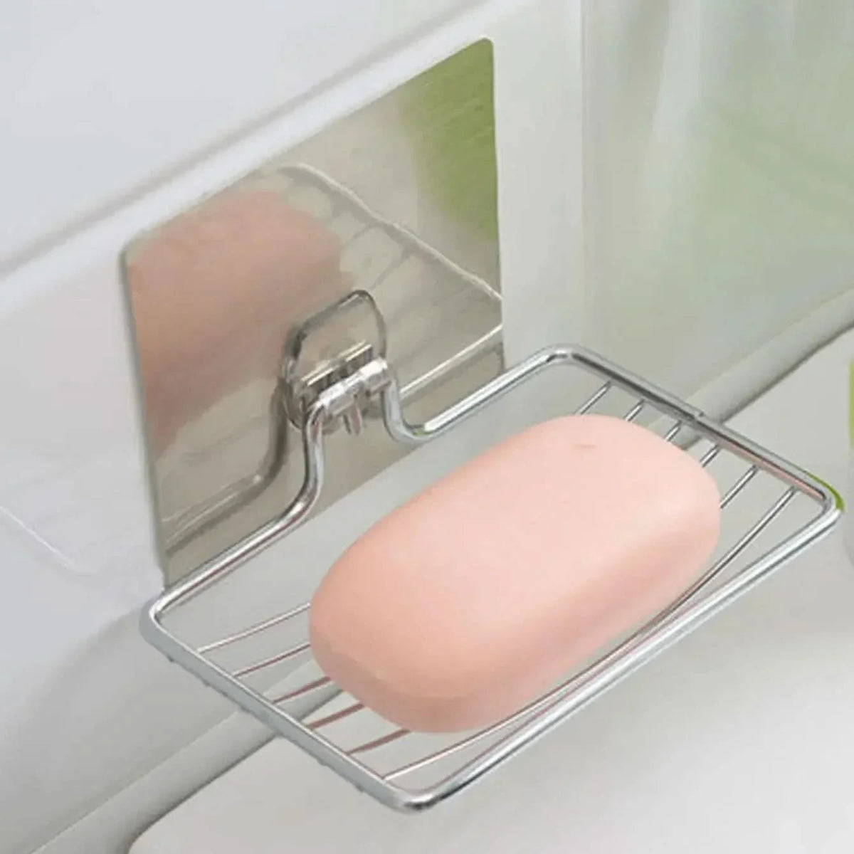 Wall-Mounted Soap Organizer – Stainless Steel with Drainage Feature