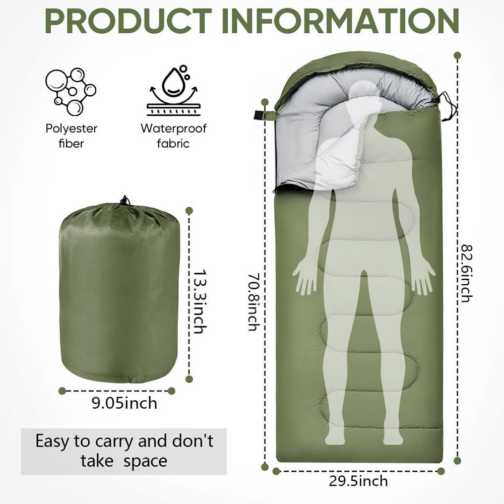 CAMPWARM - Cozy Envelope Sleeping Bag for Outdoor Escapes