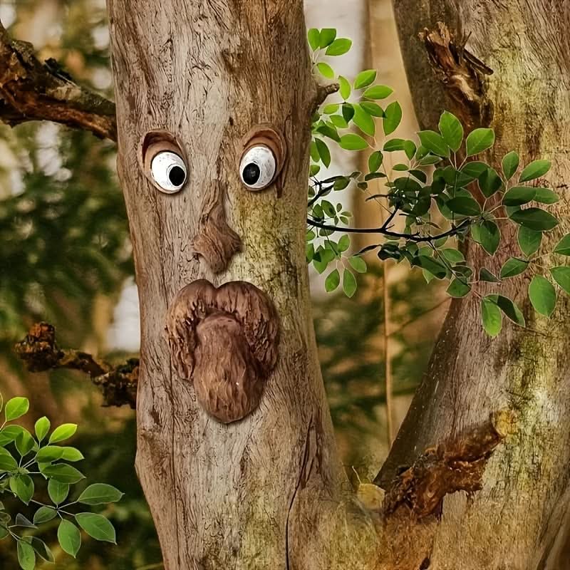 Charming Tree Face Décor to Enliven Your Garden
