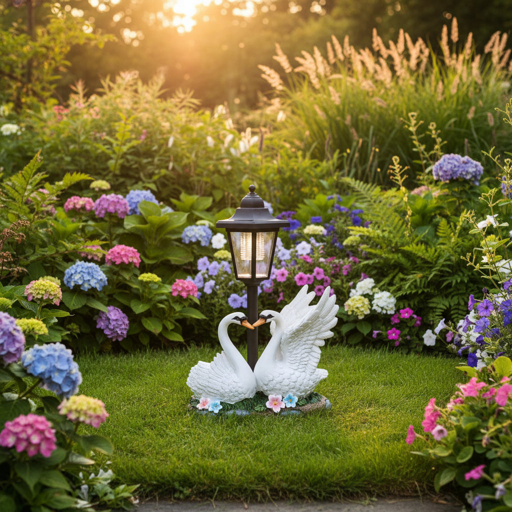 Whimsical Solar Duck Garden Decor with Lantern