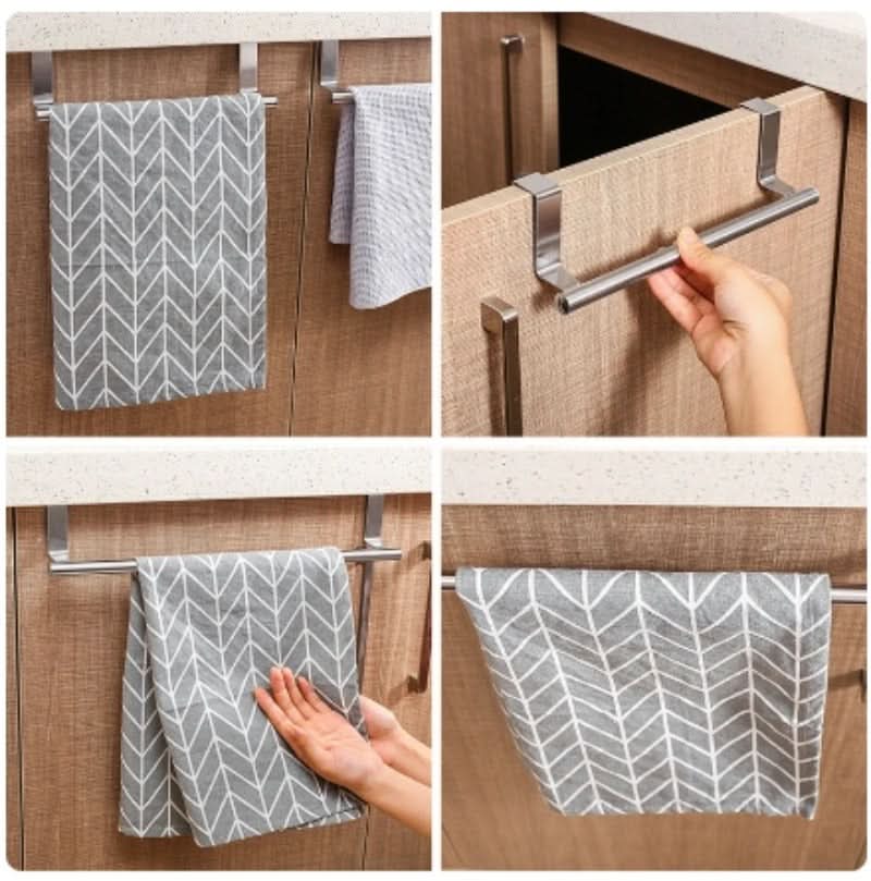 Space-Saving Towel Rack – Stainless Steel Over-Door Solution