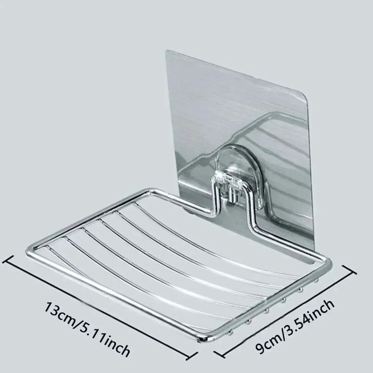 Wall-Mounted Soap Organizer – Stainless Steel with Drainage Feature