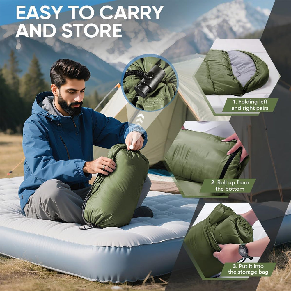 CAMPWARM - Cozy Envelope Sleeping Bag for Outdoor Escapes