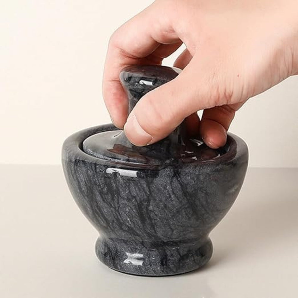 Elegant Marble Mortar and Pestle Set for Spices