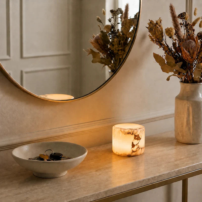 Elegant Marble Touch Table Lamp with Rechargeable Design