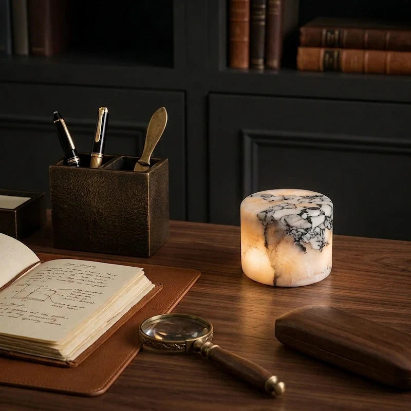 Elegant Marble Touch Table Lamp with Rechargeable Design