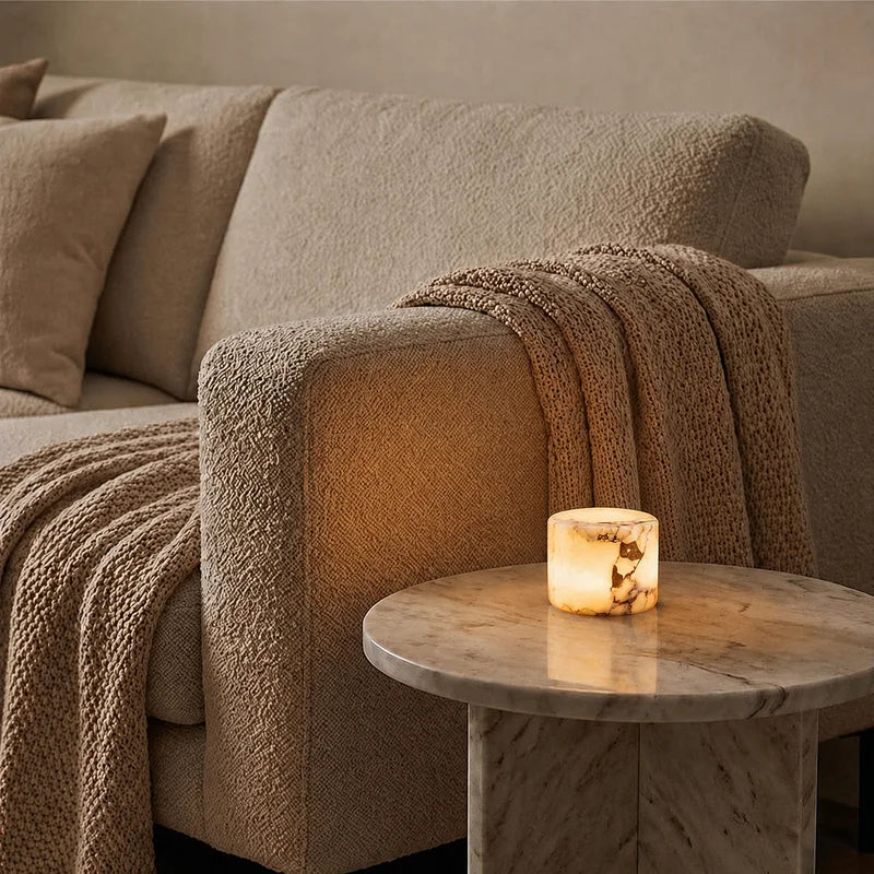 Elegant Marble Touch Table Lamp with Rechargeable Design