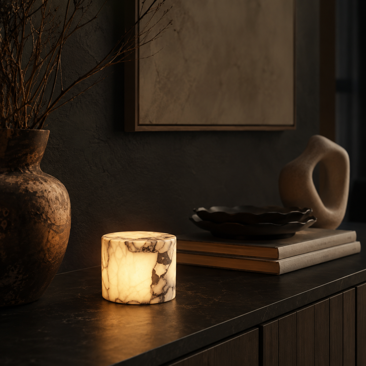 Elegant Cordless Touch Lamp with Rechargeable Battery and USB-C
