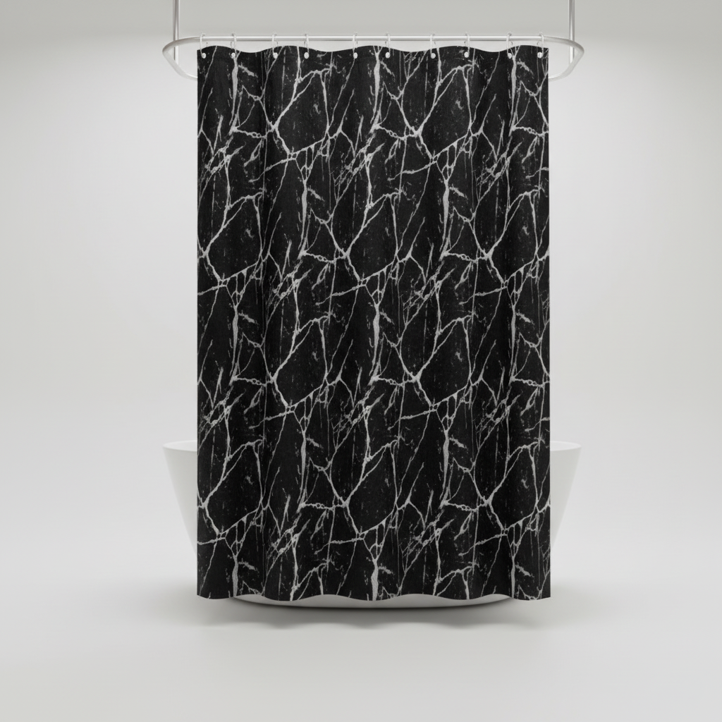 Shower Curtain with Marble Design