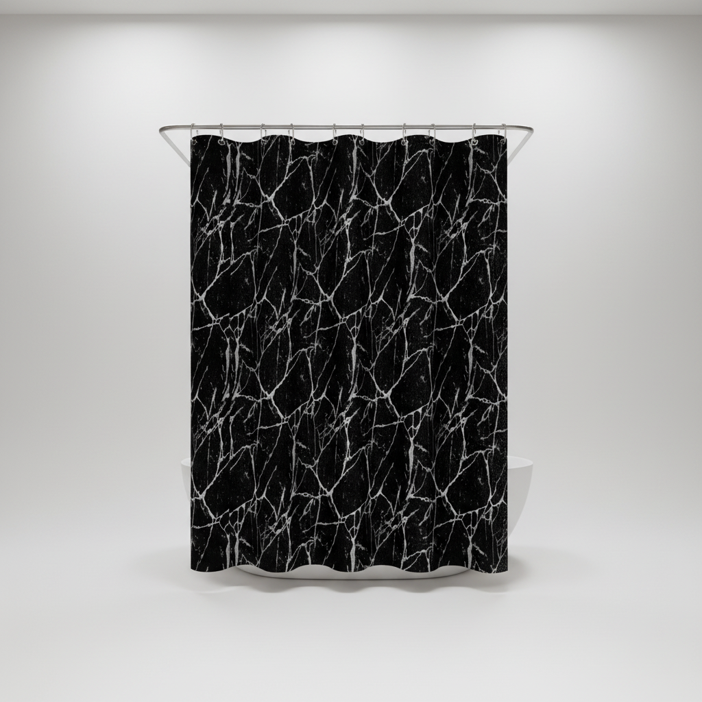 Shower Curtain with Marble Design