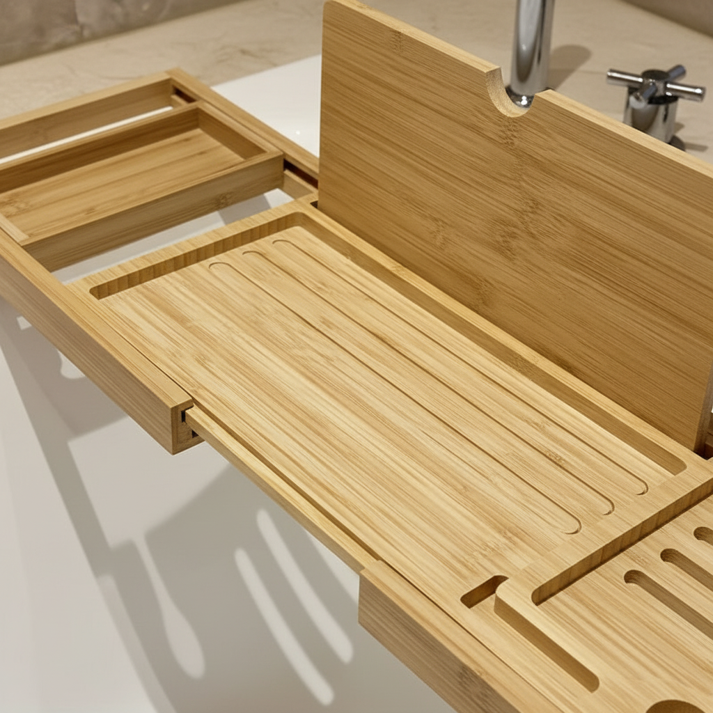 Bamboo Multi-Bath Shelf for Relaxation