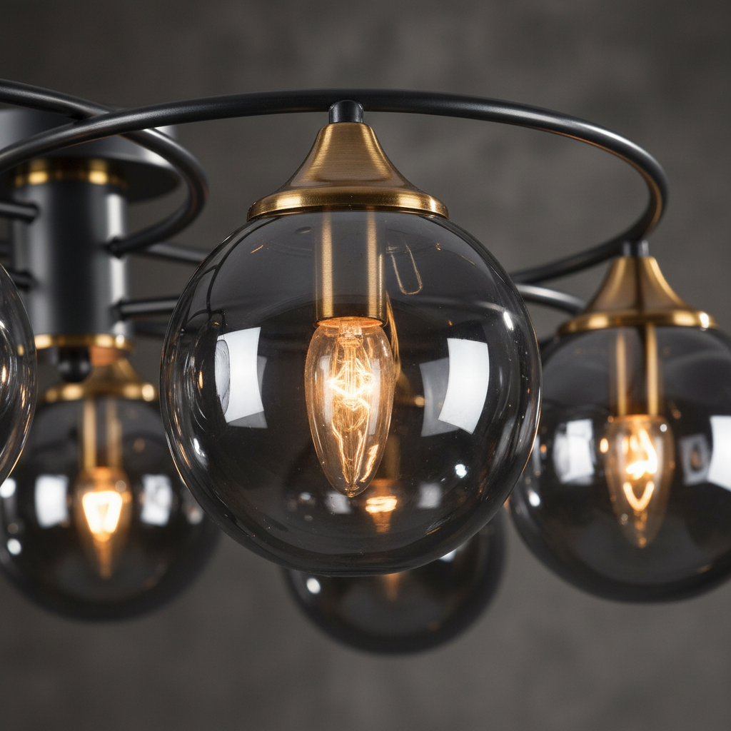 Glass Lamp with Multiple Arms - Halo Glow Design