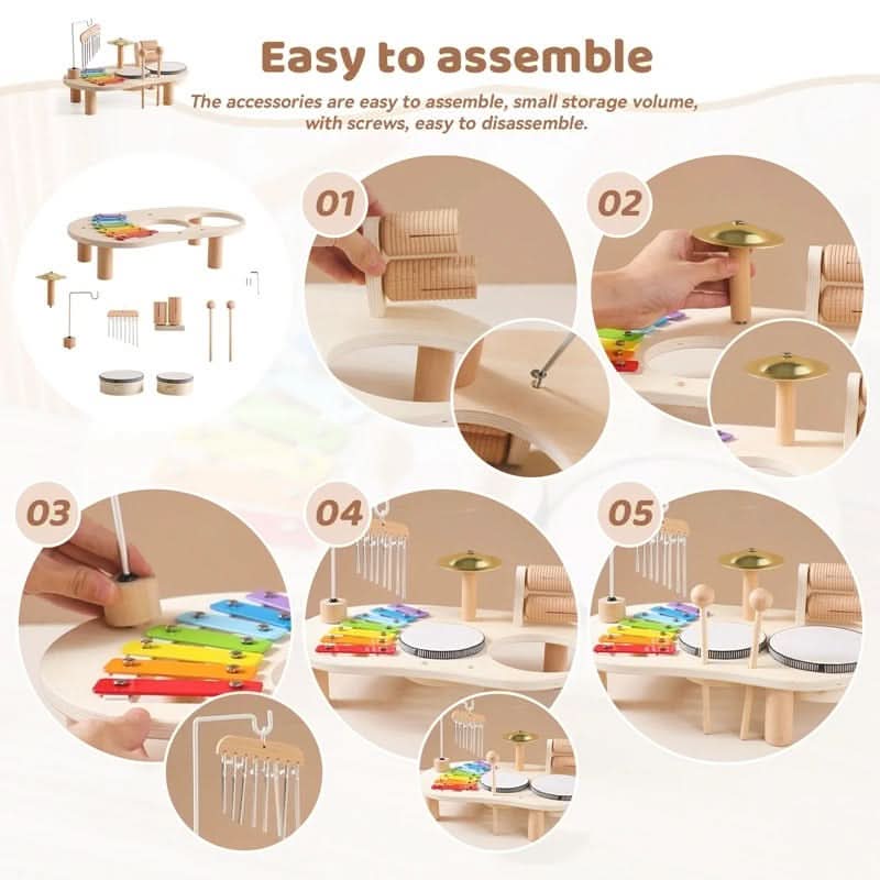 Harmonious Discovery – 8-Piece Wooden Music Instrument Set
