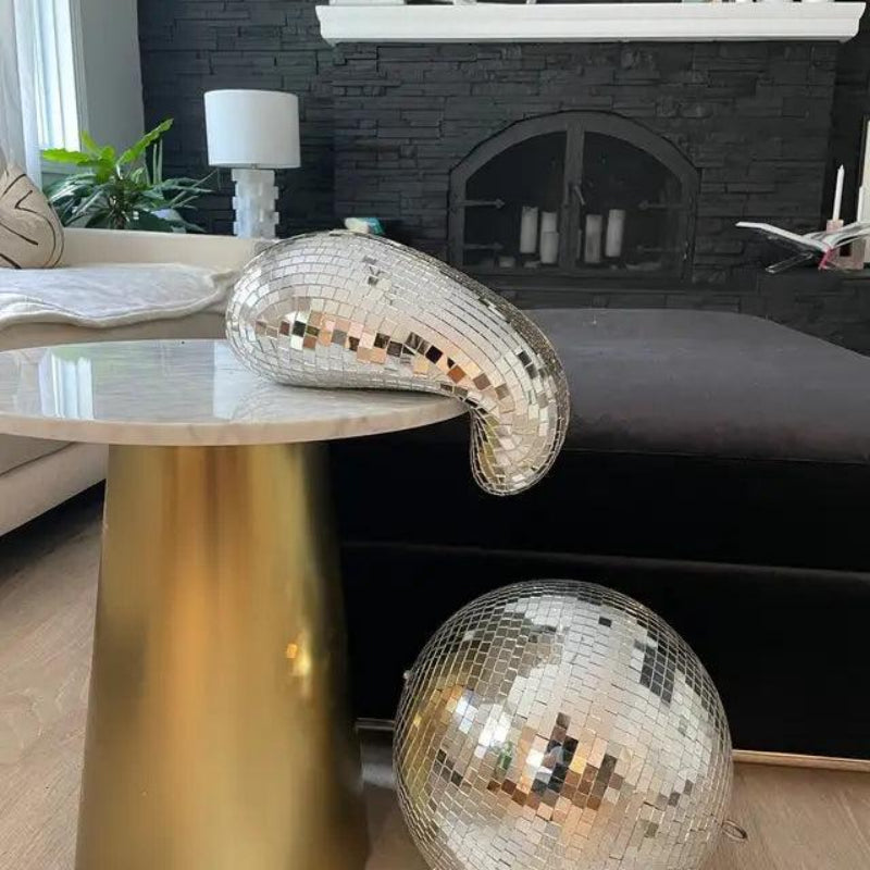 Melting Mirror Sphere Decor, Unique Tabletop Accent