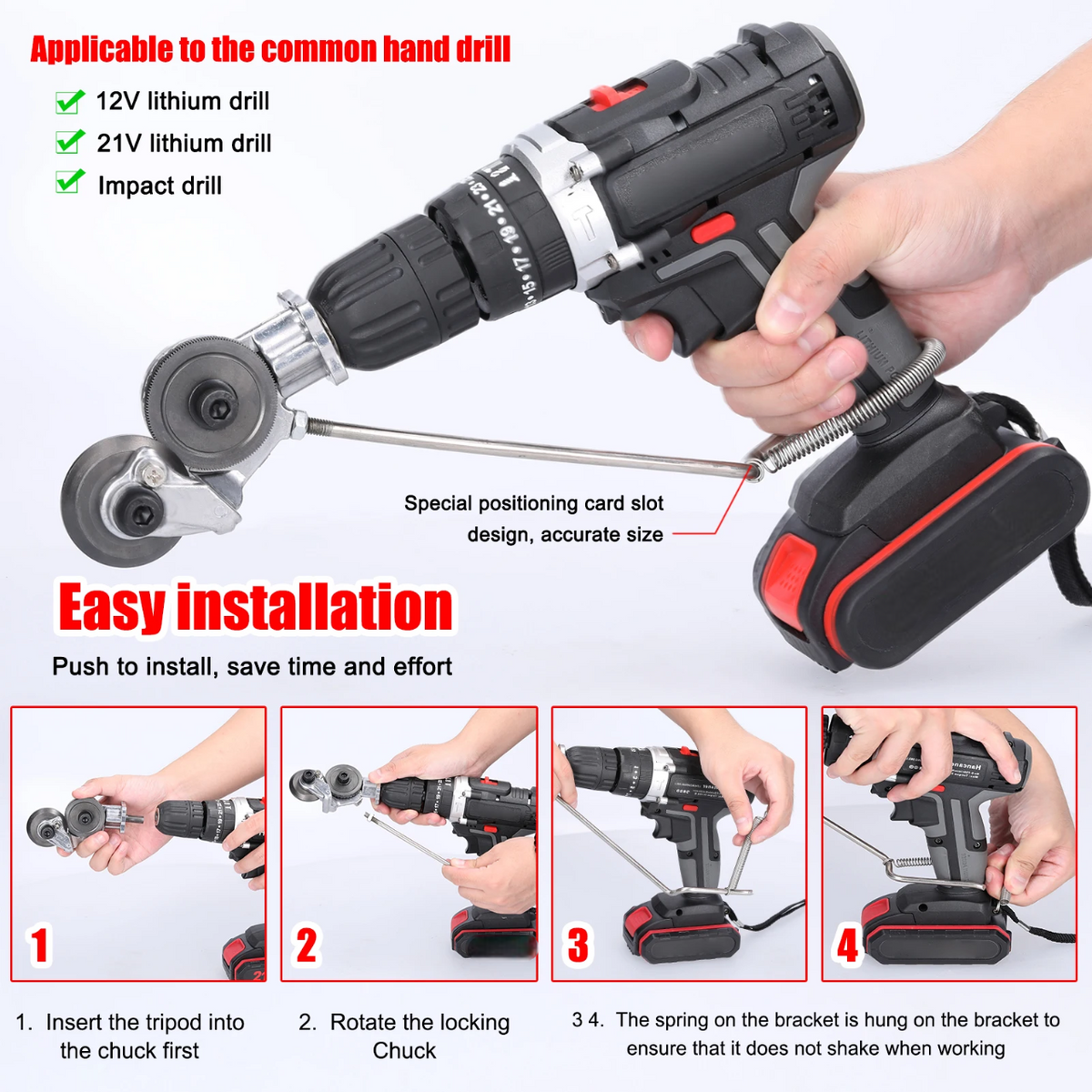 Heavy-Duty Metal Cutting Drill Attachment for Precision Work