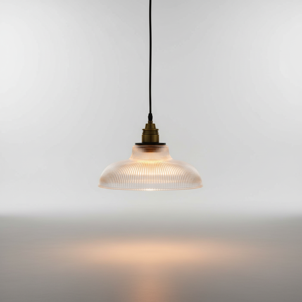 Contemporary Metal and Glass Pendant Light Fixture