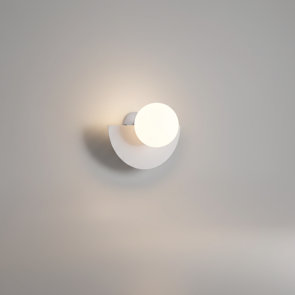 Half-Moon Metal Wall Light Fixture