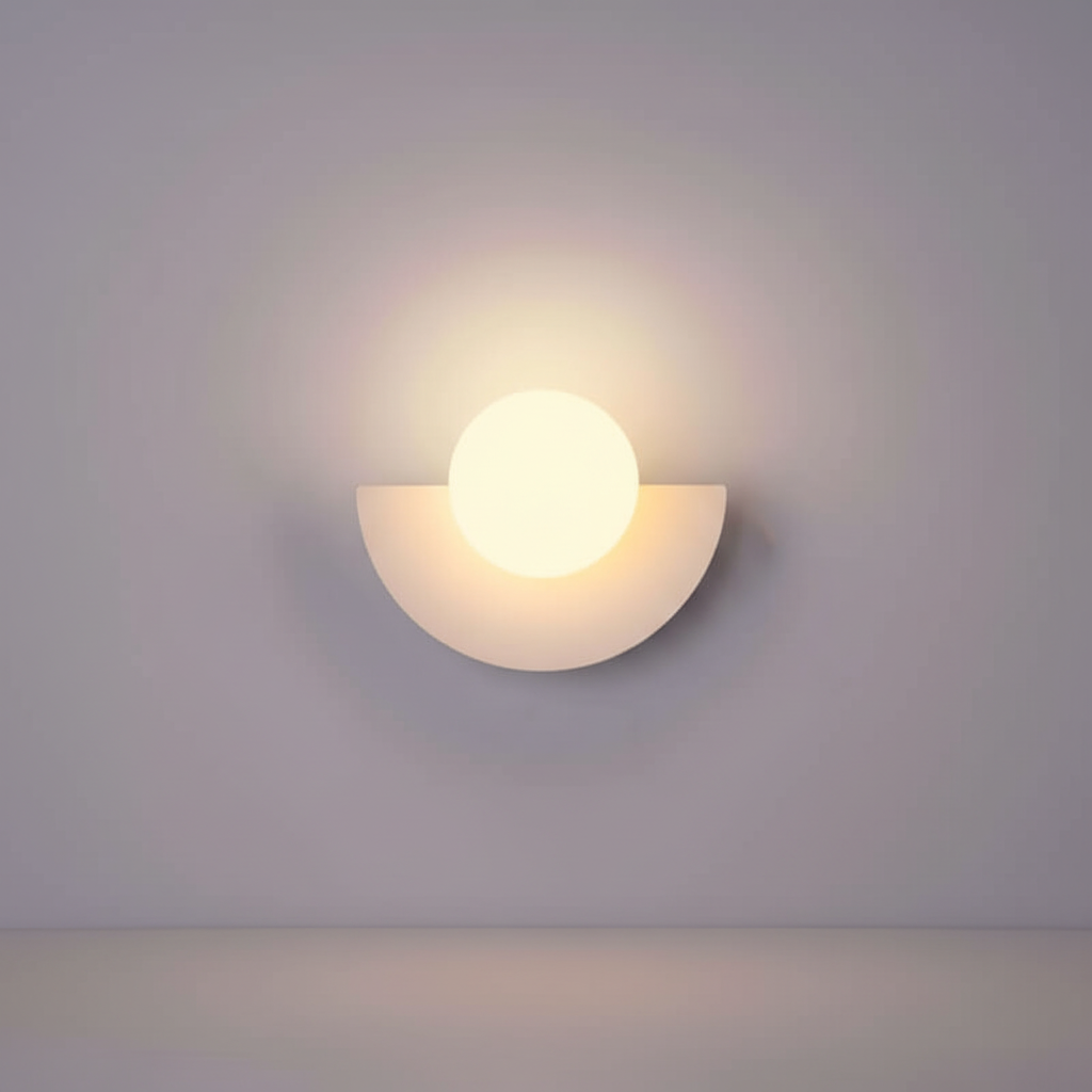 Half-Moon Metal Wall Light Fixture