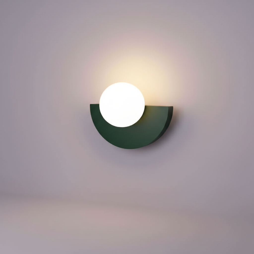 Half-Moon Metal Wall Light Fixture