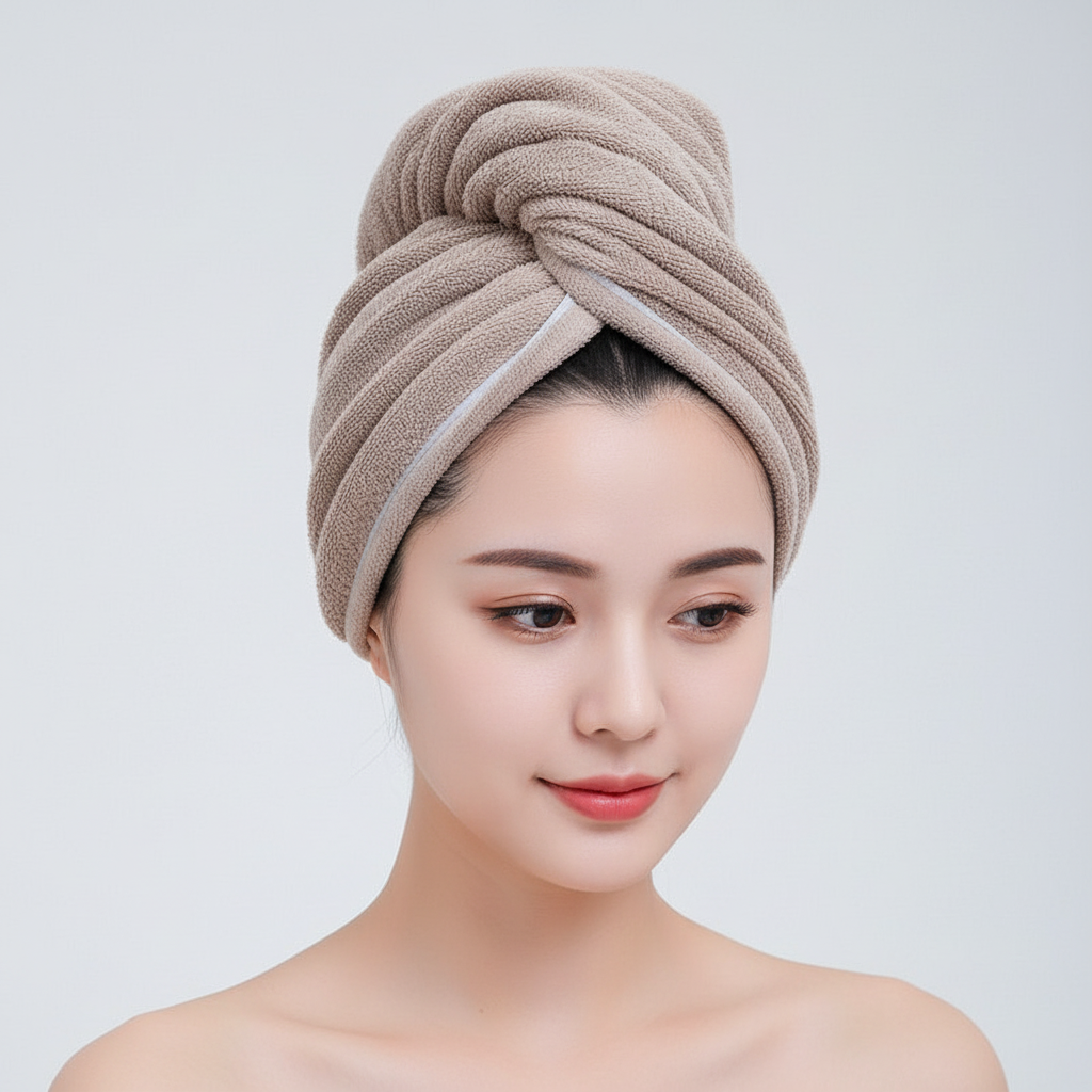 Water-Resistant Microfiber Towel for Hair Drying