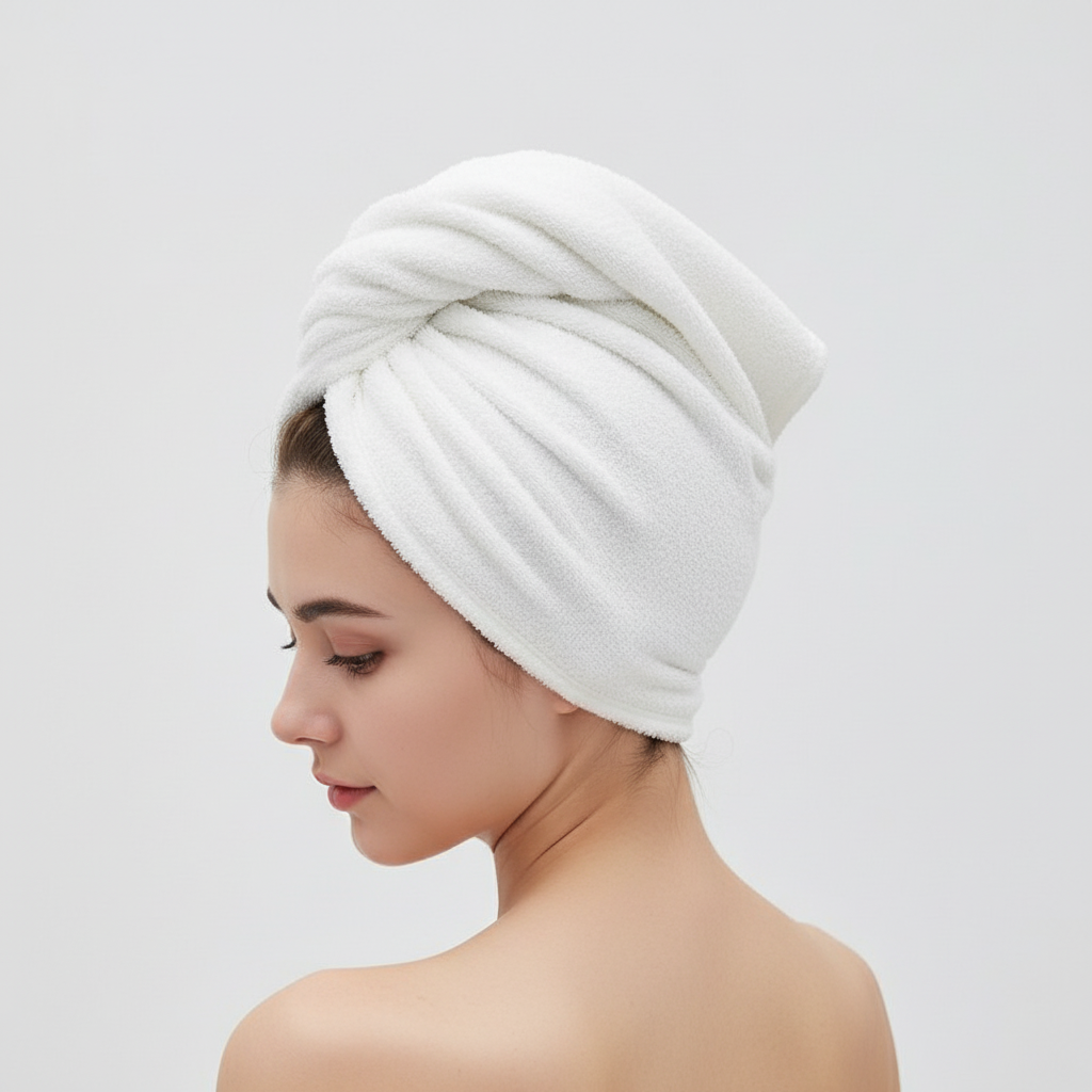 Water-Resistant Microfiber Towel for Hair Drying