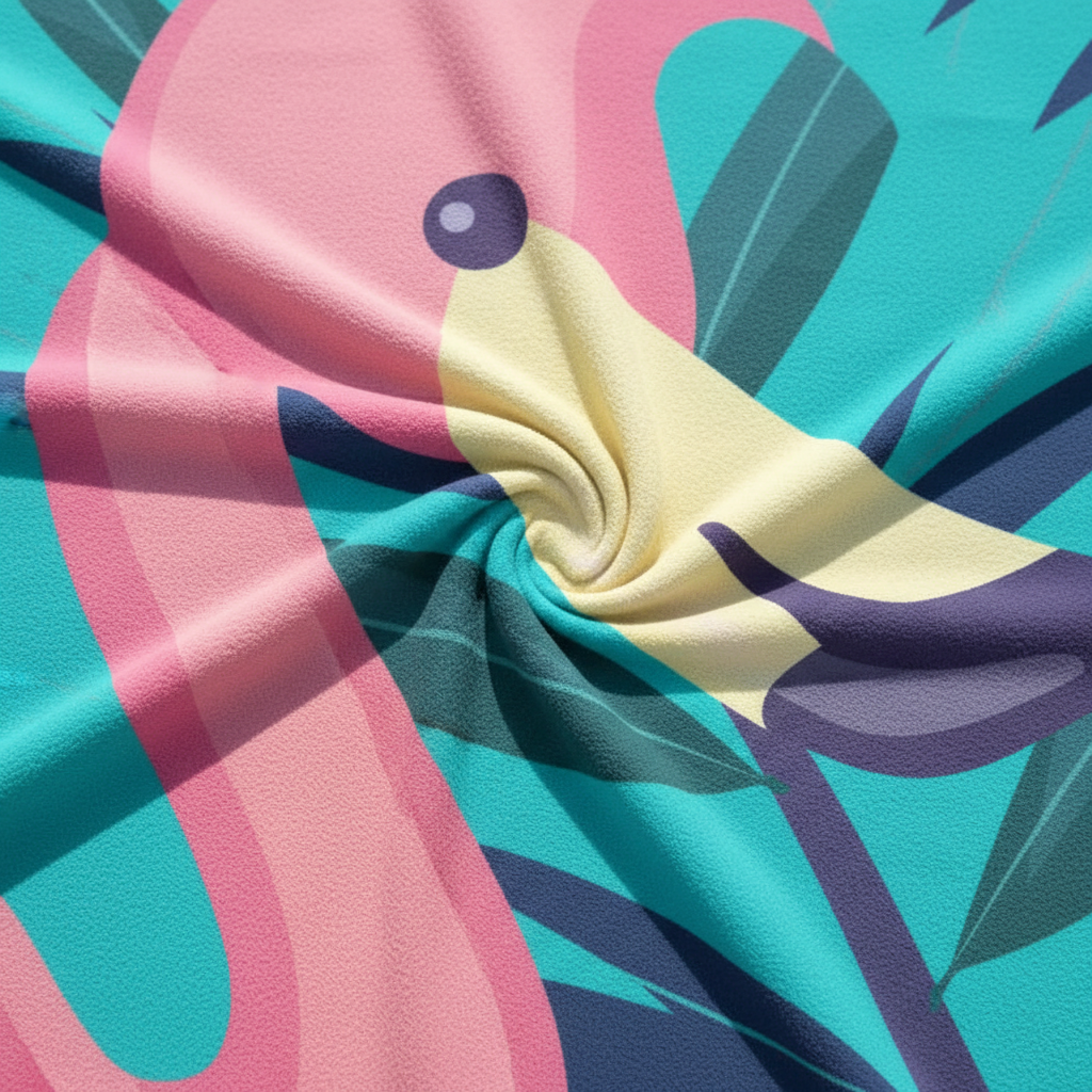 Flamingo Print Microfiber Towel for Beach Use