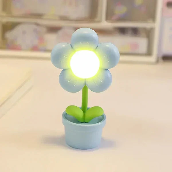 Small Table Lamp with Soothing Flower Design – BlossomGlow