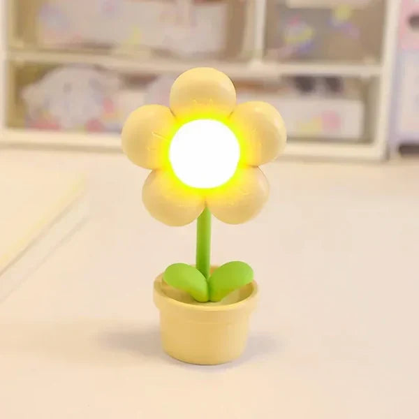 Small Table Lamp with Soothing Flower Design – BlossomGlow