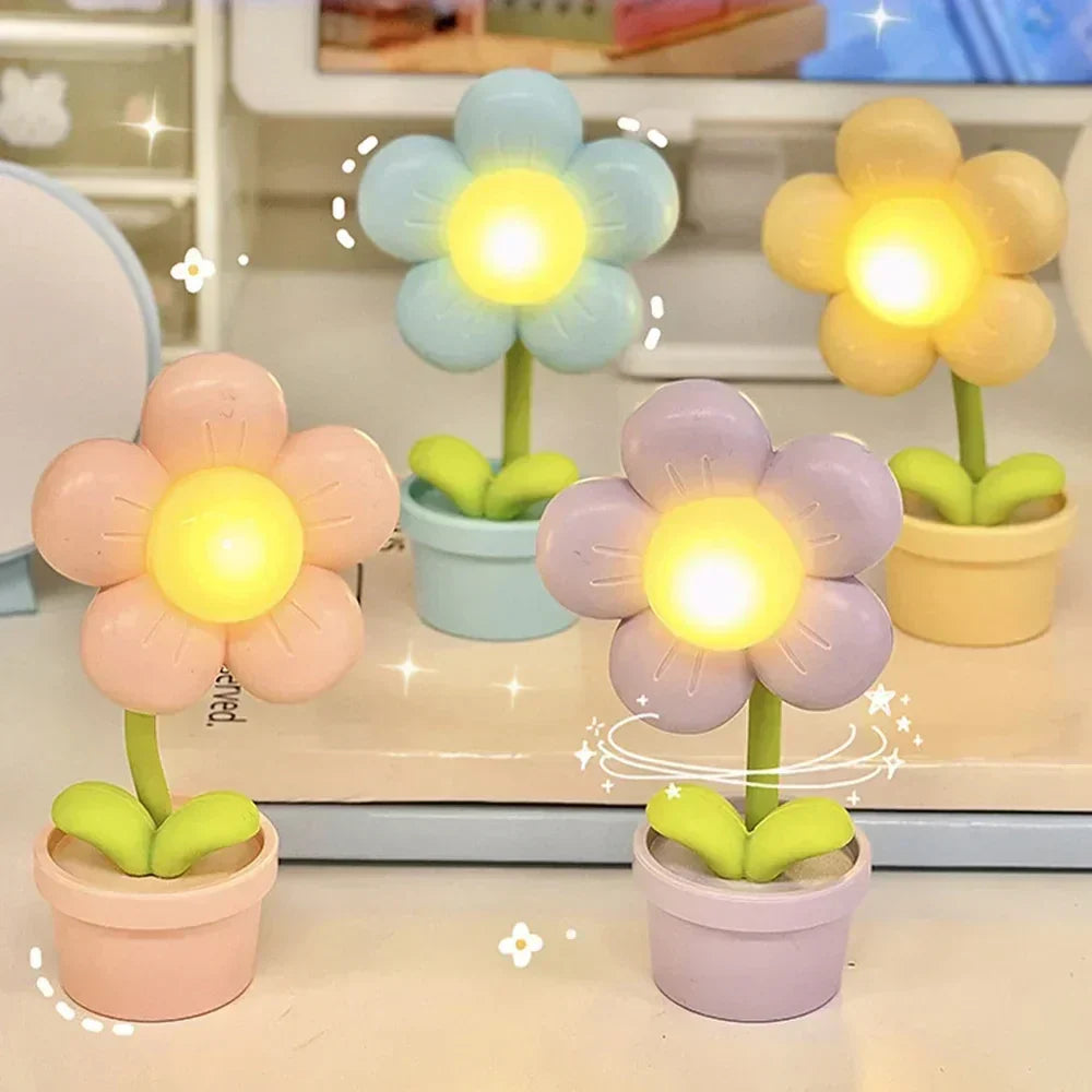 Small Table Lamp with Soothing Flower Design – BlossomGlow