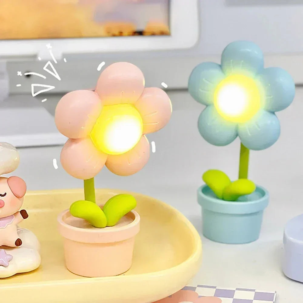 Small Table Lamp with Soothing Flower Design – BlossomGlow