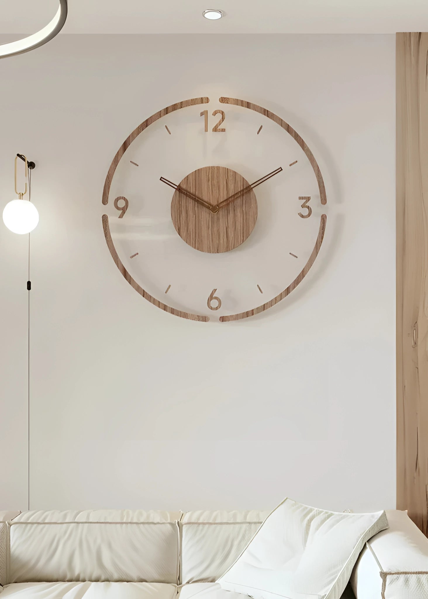 Elegant 40cm Wooden Wall Clock | Silent Quartz Functionality